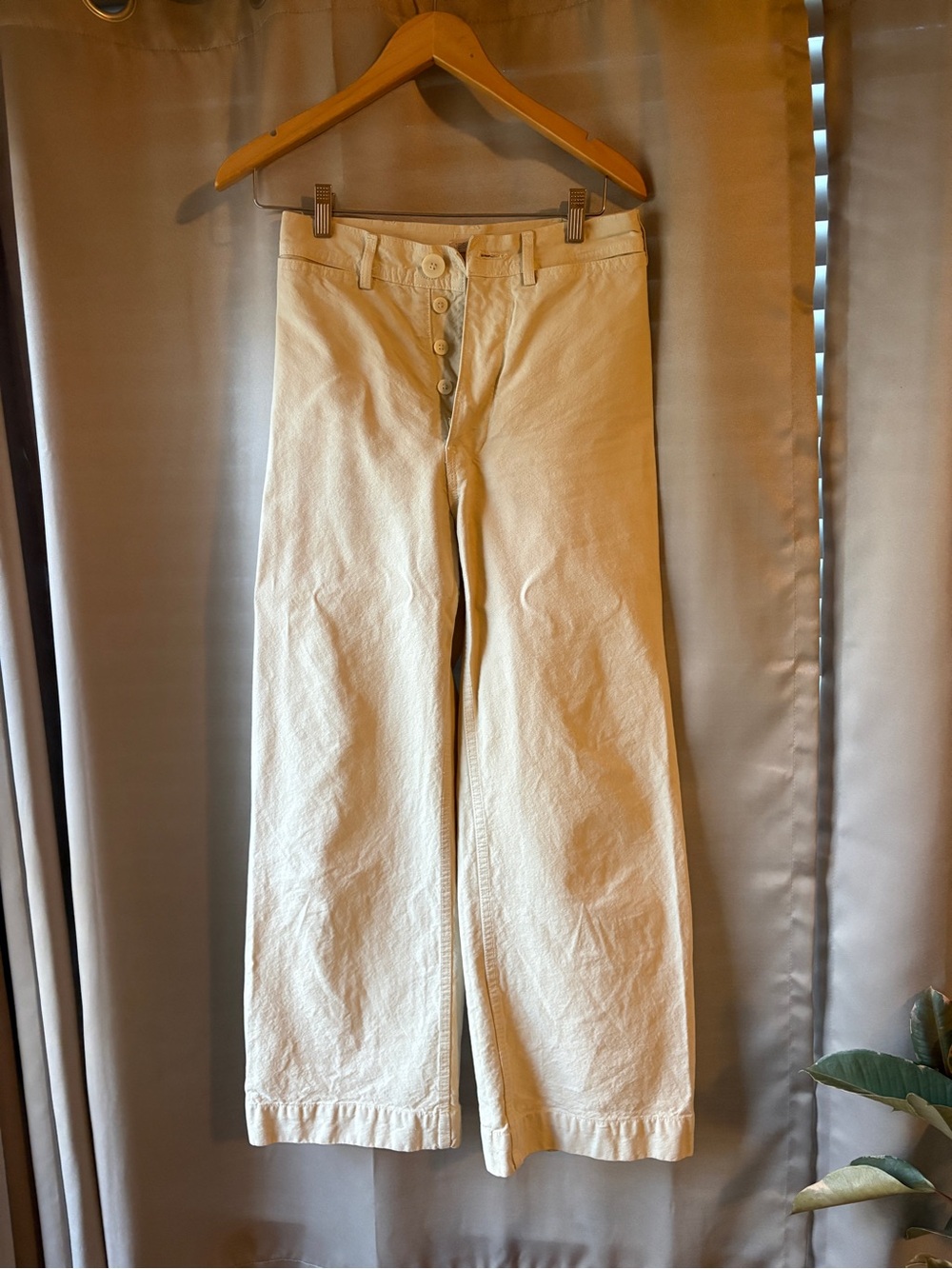 Jesse Kamm Cooler Canvas Sailor Pants - Salt / Off-White - Size 2 (Pristine, Unh